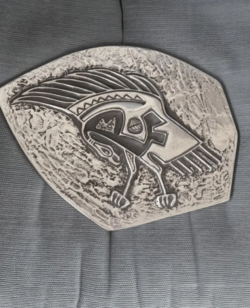 Vintage 1971 Richard Myklebust Brutalist Cast Aluminum Art Plaque Box Lid Signed